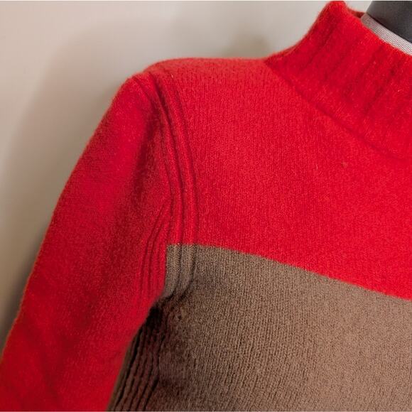 J. Crew Colorblock mockneck sweater in Supersoft Merino Blend Size XS - Picture 3 of 10